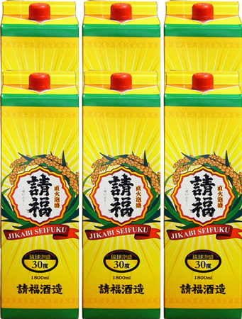請福 直火 30度 1升紙パック(1800ml)6本セット