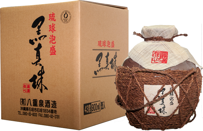 八重泉 黒真珠 43度 5合巻壺(900ml)